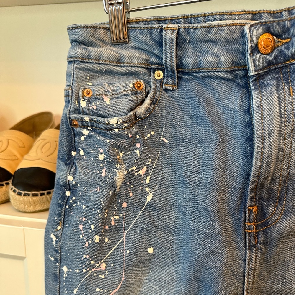 Bershka Paint Splattered Jeans